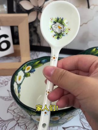 兮房浅茉曲把杯,450ml大容量适宜家用,配勺,轻奢网红风高颜值,可作早餐杯#450ml容量