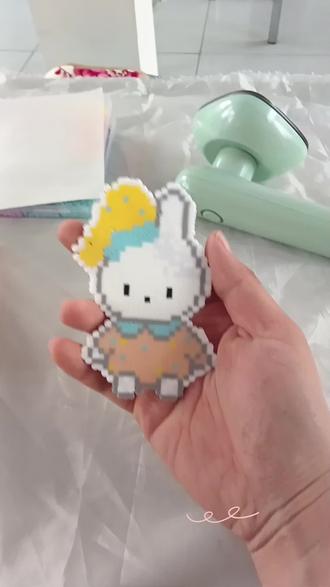 超可爱米菲兔拼豆,新手零失败#拼豆 #拼豆图纸 #拼豆diy #自制周边 #手工diy