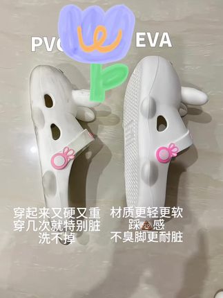 可爱EVA卡通兔子洞洞鞋女夏季外穿防滑少女心包头凉拖鞋#洞洞鞋#夏季外穿凉鞋#包头凉鞋