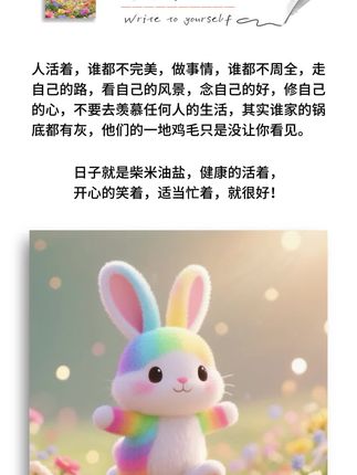 不要去羡慕任何人的生活,其实谁家的锅底都有灰,他们的一地鸡毛只是没让你看见。日子就是柴米油盐,健康的活着,开心的笑着,适当忙着,就很好!#每日分享 #抖音热搜 #送给自己的话 #随笔 #治愈系文字