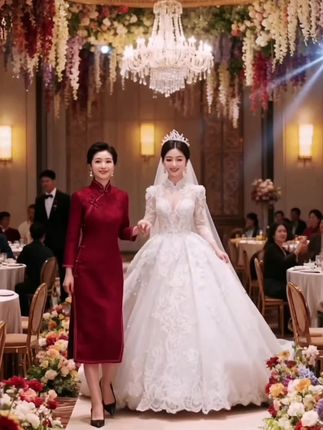 #好物推荐🔥 长袖蕾丝旗袍冬季2025新款加绒加厚高端喜婆婆喜妈妈婚宴礼服#优雅气质 #高端大气 #婚礼妈妈礼服 #高贵优雅