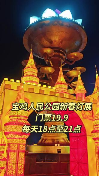 #宝鸡 #现场实拍 #街景随拍 #城市街景 宝鸡人民公园新春灯展,门票19.9。每天18点至21点