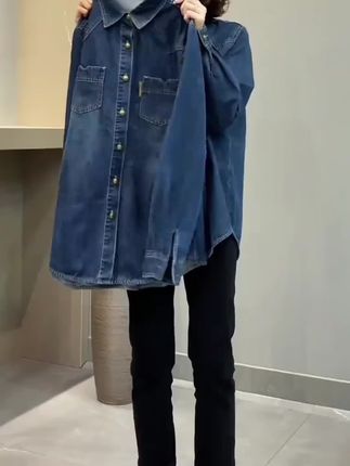 #秋季新款#牛仔衬衫#内搭外穿都好看百搭 #这也太好看了