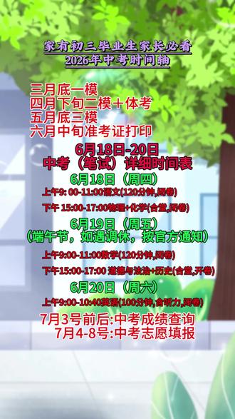 中考全年大事件早知道#中考 #家有毕业生 #长沙中考 #升学规划 #中考时间