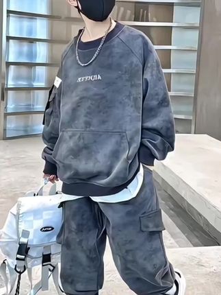 童装男童秋装套装2025新款中大童时尚男孩春秋儿童扎染两件套潮酷#面料柔软舒适 #舒适百搭 #秋季新款 #男童时髦套装#男童穿搭