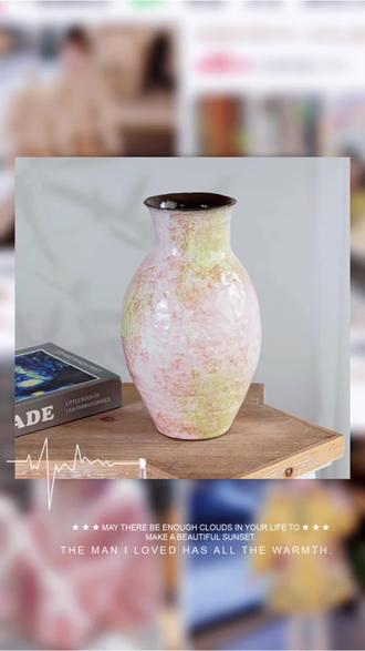 景德镇陶瓷花瓶高温家居玄关粉绿新中式风手工装饰水养器皿培摆件#生活美学 #花瓶 #花瓶摆件 #家居软装搭配 #我可真会买