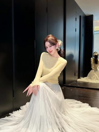 余潇潇【红毯玫瑰】重工松弛慵懒仙女网纱A字松紧腰半裙#网纱裙 #温柔风穿搭 #甜美穿搭 #穿搭 #在家也要美美哒