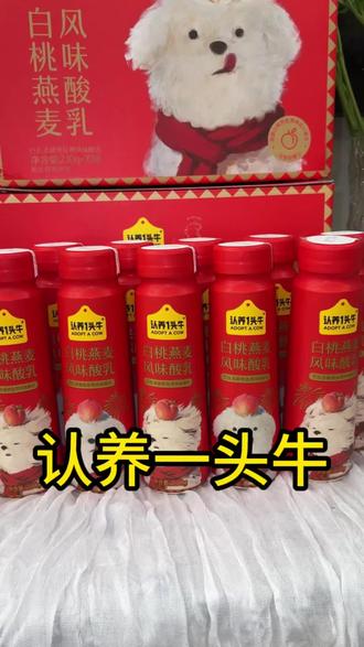 红红火火的包装,送亲戚朋友都合适#认养一头牛 #潦草小狗联名 #白桃燕麦酸奶 #新年礼盒 #送礼