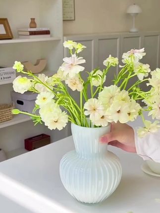 冰美人玻璃花瓶轻奢高级设计感小众中古风琉璃客厅摆件水养鲜花器#花瓶 #摆件
