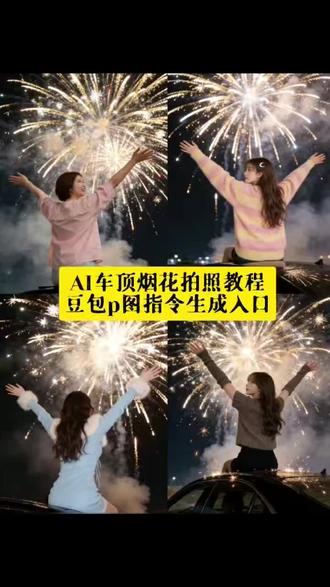 AI车顶烟花拍照教程来了豆包p图指令生成入口#豆包ai#豆包P图已经nextlevel了#新年烟花车顶大片AI烟花拍照天花板#十秒搞定氛围感烟花照新年拍照封神教程#车顶烟花氛围感拉满AI生成新年氛围感大片 朋友圈烟花照炸场技巧 新年拍照不用愁AI救黑车车顶烟花大片教程AI口令拍照超全攻略