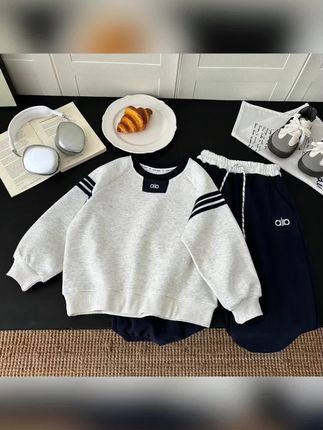 儿童秋季韩版拼色卫衣套装洋气俩件套男女童中大童休闲