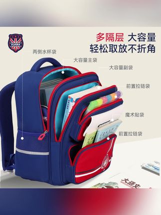 #书包 #背包 #双肩包 #学生书包 #书包推荐 开学装备一二三至六年级多隔层减负大容量男女轻便双肩小学生书包