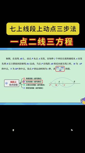 七上线段上动点三步法@DOU+小助手 @抖音小助手 #数学思维 #初中数学 #初一数学 #期末考试 #中考