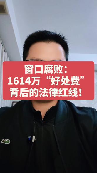 窗口腐败:1614万“好处费”背后的法律红线!#创作者中心入口 #法律咨询 #腐败 #反腐倡廉 #新闻
