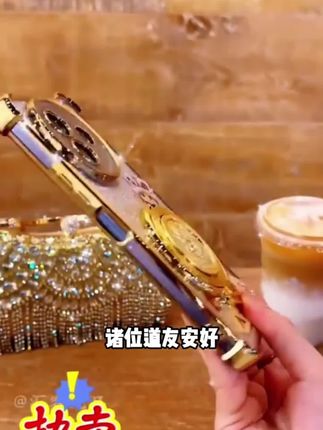 蛇年金色细闪电镀防摔适用[vivoly300i旋 转支架功能手机壳#手机壳#每日分享#好物推荐高端大气#这也太好看了