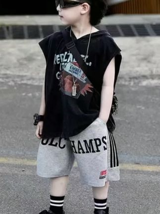 男童夏装套装2025新款儿童装中大童酷帅气运动薄款男孩夏季夏款潮