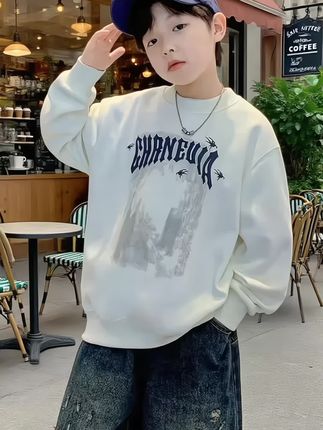 #秋冬穿搭 #韩版卫衣#宽松休闲卫衣#圆领卫衣##男童童装