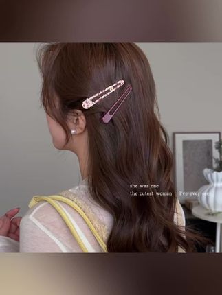 韩系金属纹理侧边夹女新款甜美刘海夹鸭嘴夹百搭发卡bb夹碎发夹子#鸭嘴夹