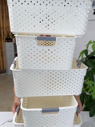 #超便宜超划算 【到手5个】 零食收纳玩具神器家用收纳盒塑料桌面篮子储物篮杂物#收纳筐 #沥水篮 #储物筐 #居家好物