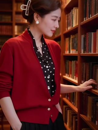 #洋气小衫 #遮肉显瘦 #假两件针织衫 #中年女装 #气质款穿搭