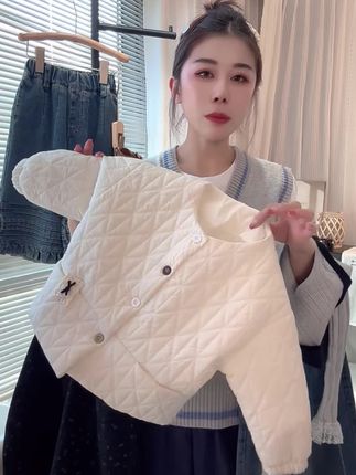 女童韩版休闲棉服2025新款儿童夹棉宝宝菱格洋气百搭保暖外套#童装#爆款热卖中 #面料柔软舒适 #好物推荐🔥 #秋季新款