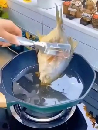 加厚#不锈钢食品夹 煎鱼烤肉烙饼发面方便实用#烧烤牛排夹 家用#多功能煎鱼铲夹#加长牛排铲烤肉夹#厨房好物