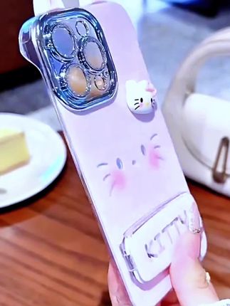 蝴蝶结猫咪适用苹果华为vivo小米oppo羽纱无边框支架手机壳女防摔#无边框手机壳 #手机壳推荐 #多款可选 #好物推荐🔥