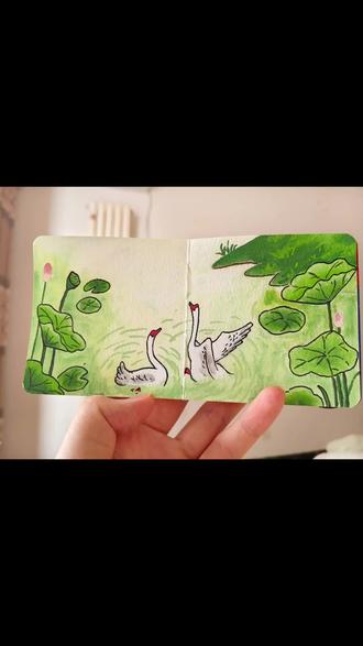 丙烯马克笔画,创作灵感咏鹅
#丙烯马克笔绘画 #咏鹅 #荷叶 #画鹅 #绘画过程