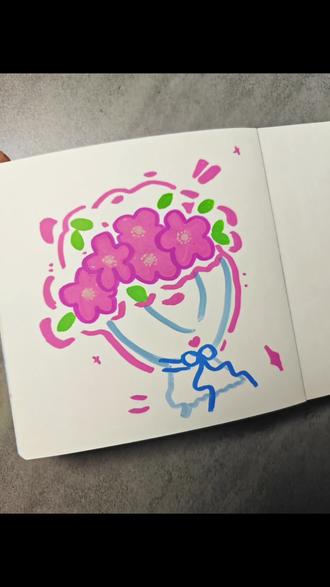 送你一朵小红花#马克笔绘画 #临摹手绘 #简笔画的日常 #画画其实很简单