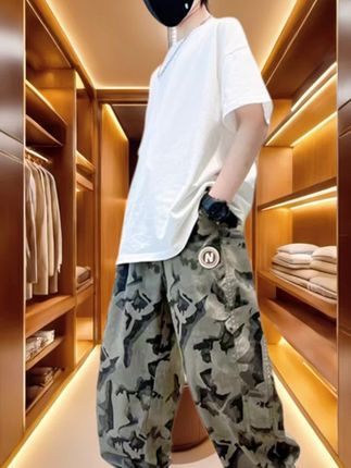 #潮酷穿搭 #男童迷彩裤 #中大童裤子 #帅气男孩 #儿童穿搭