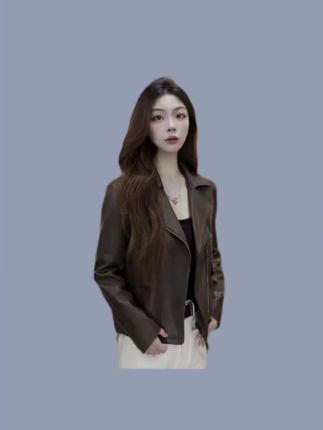 【2025新款修:/ 身显瘦皮衣女款爆款休闲时尚百搭机车外套复古女】#气质女神穿搭#高级感穿搭#谁穿谁洋气