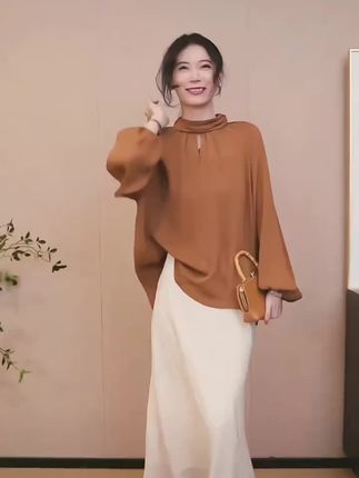CHENSMCHEN 100桑蚕丝气质慵懒衬衫女春季廓形百搭上衣#女装 #女装穿搭 #上衣穿搭 #桑蚕丝 #衬衫