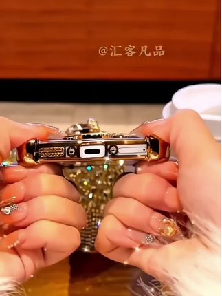 适用【OPPO】findx7 金色细闪电镀防摔 旋转支架功能手机壳#创意手机壳 #oppofindx7手机壳 #网红手机壳 #手机壳推荐 #这个手机壳真的长在我心巴上了