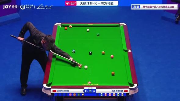 乔氏大师赛总决赛 薛珍麒vs郑宇伯 最终薛
珍麒以13:11战胜郑宇伯当然两个人打的都
很好了二哥后面失误挺多的 也恭喜薛珍麒进入胜部郑宇伯遗憾掉入败部总督这场打的也很好 全力而为了