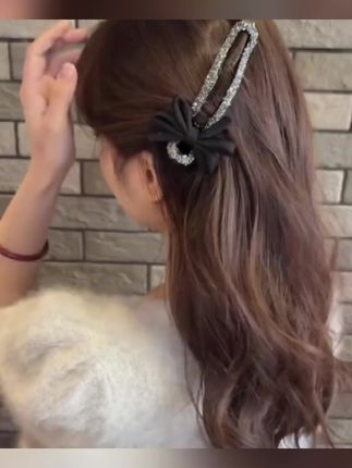 气质碎钻蝴蝶结发卡抓夹女后脑勺懒人盘发神器鸭嘴夹一字夹子头饰#发卡 #头饰发饰 #发夹推荐 #发饰 #头饰发饰