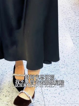 【小贝家】一代5cm金丝绒水钻条小跟尖头高跟鞋咖啡色单鞋女鞋2310