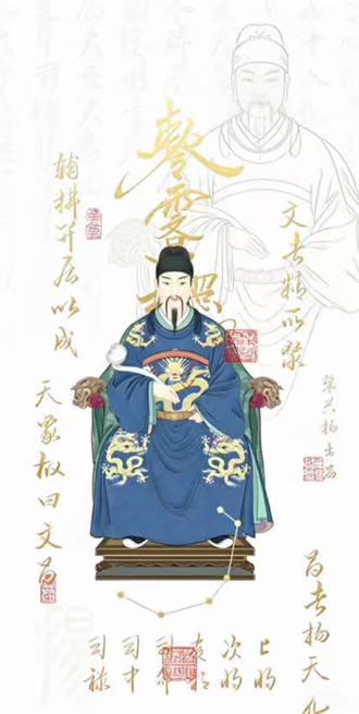 #道教神仙 文昌帝君的阴鸷纹,每日为孩子读三到七遍