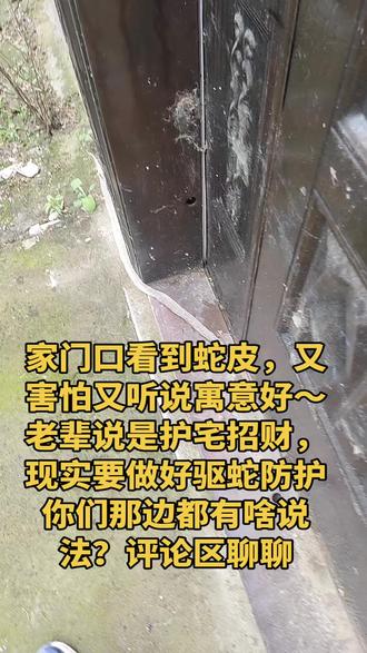 家门口看到一条完整的蛇皮,又害怕又听说寓意好~老辈说是护宅招财,现实要做好驱蛇防护
你们那边都有啥说法?#蛇皮 #民间说法 #驱蛇小妙招 #蛇 #居家安全
