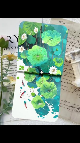 零基础画一幅荷塘有鱼#画画 #丙烯马克笔绘画 #跟着抖音学画画 #画画教程