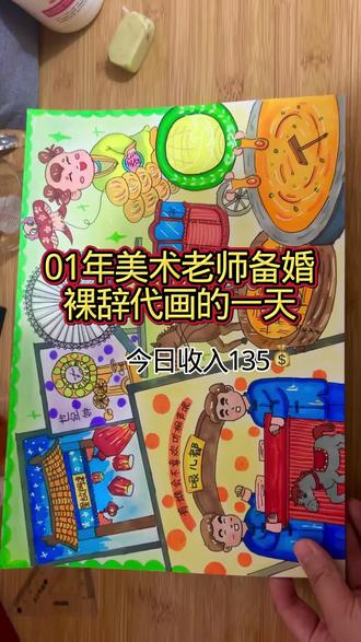 今日份手绘作品,忙了一下午又剪剪视频,还是很充实的,裸辞真的好无聊呀!有没有快要结婚的姐妹裸辞了的,你们平时都干什么呀#备婚vlog #代画儿童画 #手抄报 #科幻画 #备婚日常