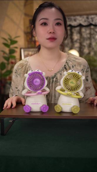 可爱呼啦圈摇头小鸭风扇便携续航久,学生儿童夏日清凉不心动吗 #小风扇 #便携风扇 #夏日清凉好物