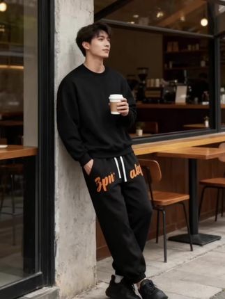 大码潮牌显瘦卫裤300斤内可穿#潮流卫衣 #男女同款 #高街穿搭 #大码卫衣