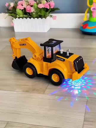 儿童彩灯挖掘玩具自带歌曲,挖土机玩具#工程车玩具 #挖掘机玩具