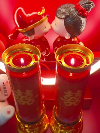 国庆!中秋!双喜临门!#每日分享 #传统文化 #蜡烛 #红色喜庆