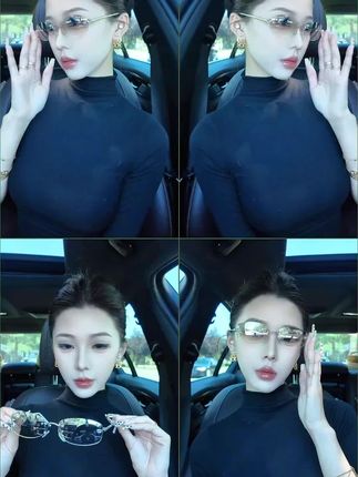 GEUTNE MOSADER无框Y2K复古先锋科技高级感女士防紫外线太阳眼镜无框简约渐变棕色太阳眼镜 #太阳眼镜 #墨镜 #眼镜