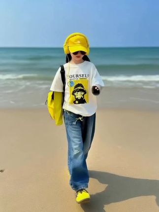 女童春秋款卫衣套装2025新款儿童洋气秋季休闲中大童牛仔裤套装潮#好物推荐🔥 #新品上新 #童装搭配