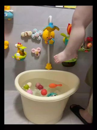 婧麒儿童洗澡桶婴儿洗澡盆婴儿可坐浴桶浴盆家用小孩舒适游泳澡盆