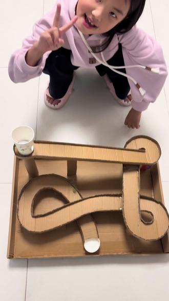 三年级科学手工作业,过山车设计制作完成#x小学科学 #小学生