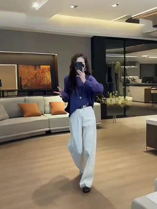 高级感今年流行穿搭两件套装秋季薄款针织衫牛仔裤一整套入秋穿搭#两件套#女装#针织外套