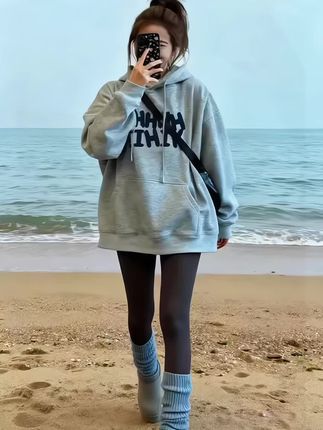 姐妹们,看看这款秋季新品韩版连帽卫衣#慵懒风穿搭#韩系穿搭 ##秋冬时髦穿搭必买清单 ##秋冬基础款穿搭思路#卫衣控